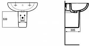 Полупьедестал Ideal Standard Tesi белый T033401 Полупьедестал Ideal Standard Tesi белый T033401, 2