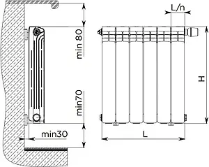 Радиатор алюминиевый 10 секций Gekon gal35010 Радиатор алюминиевый 10 секций Gekon gal35010, 2