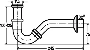 Сифон для биде Viega 5535 хром 103781 Сифон для биде Viega 5535 хром 103781, 3