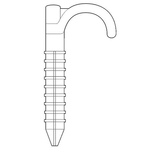 Дюбель-крюк одинарный 70мм 16-25мм Royal Thermo RT К.DO 16-25.030