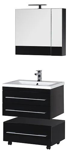 Шкаф-зеркало Aquanet Нота 75 чёрный 169190