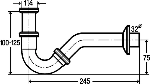 Сифон для биде Viega 5535 хром 103781