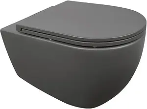 Унитаз подвесной безободковый ISVEA Infinity антрацит 10NF02001SV-2C Унитаз подвесной безободковый ISVEA Infinity антрацит 10NF02001SV-2C, 1