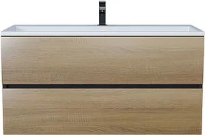 Тумба-умывальник подвесная Uperwood Barsa 100 дуб сонома/чёрный матовый 293020544 Тумба-умывальник подвесная Uperwood Barsa 100 дуб сонома/чёрный матовый 293020544, 1
