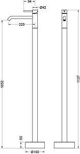 Смеситель для раковины напольный Aquatek Европа чёрный матовый AQ1309MB Смеситель для раковины напольный Aquatek Европа чёрный матовый AQ1309MB, 2