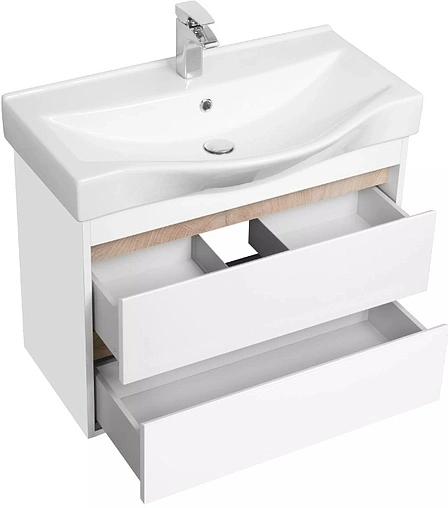 Тумба-умывальник Aquaton Нортон 80 белый глянец 1A2489K0NT010