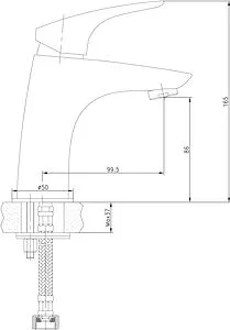 Смеситель для раковины Aquanet Techno хром SD90883 Смеситель для раковины Aquanet Techno хром SD90883, 2