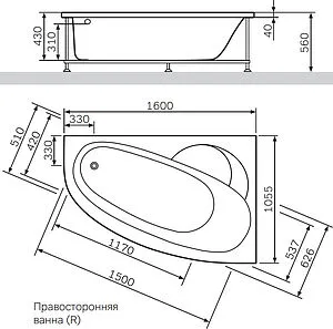 Ванна акриловая Am.Pm Bliss L 160x105 Ванна акриловая Am.Pm Bliss L 160x105, 5