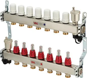 Группа коллекторная с расходомерами 7 отводов 1&quot;в/в x ¾&quot;ек Valtec VTc.586.EMNX.0607, 1