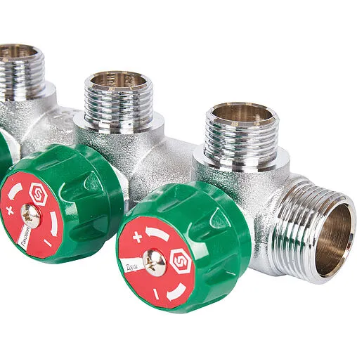 Коллектор регулирующий проходной 3 отвода ¾&quot;в/н x ½&quot;к Stout SMB-6850-341203