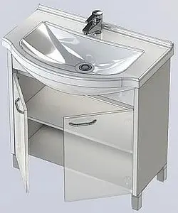 Тумба-умывальник напольная Aquanet Донна 80 венге 00168942+00168864, 4