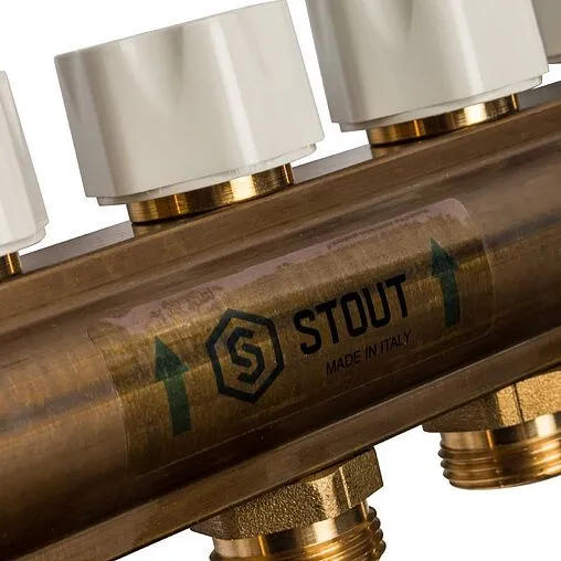 Группа коллекторная с расходомерами 7 отводов 1&quot;в/в x ¾&quot;ек Stout SMB 0473 000007