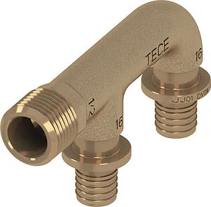 Коллектор распределительный концевой 2 отвода ½&quot;н x 16мм TECEflex 708608, 1