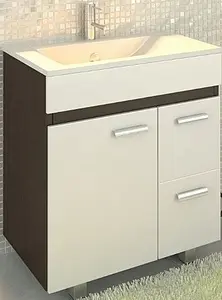 Тумба-умывальник напольная Comforty Манчестер 75 белый/венге Тумба-умывальник напольная Comforty Манчестер 75 белый/венге, 1