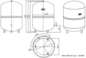 Расширительный бак Reflex N 400л 6 бар 8218000 Расширительный бак Reflex N 400л 6 бар 8218000, 2
