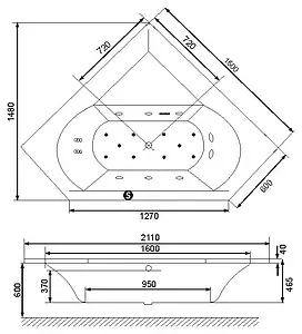 Ванна акриловая Excellent Supreme 150x150 WAEX.SUP15WH, 3