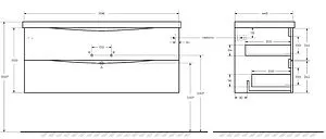 Тумба под умывальник подвесная BelBagno MARINO 120 Rovere Nature MARINO-1200-2C-SO-RN-P, 2