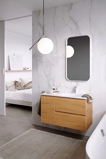 Тумба-умывальник подвесная Aqwella Accent 90 дуб золотой ACC0109RDZ+Mal.09.04.D-R