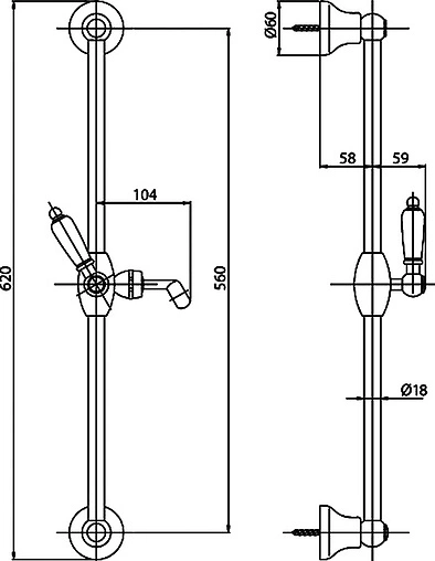 Душевая стойка Cezares Lord хром LORD-SD-01-Bi