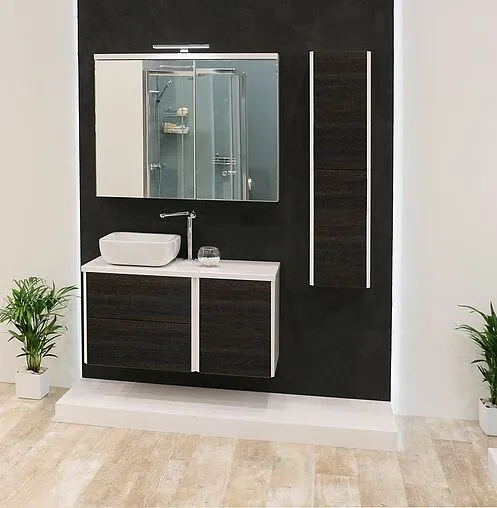 Модуль подвесной с распашным фасадом Aquaton Брук 40 дуб феррара/белый 1A201803BCDF0