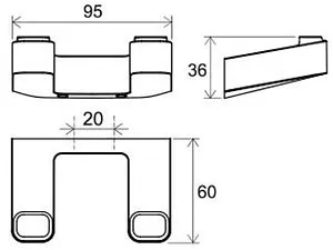 Крючок двойной Ravak 10° чёрный матовый X07P554 Крючок двойной Ravak 10° чёрный матовый X07P554, 2