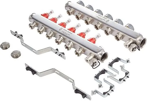 Группа коллекторная с расходомерами 7 отводов 1&quot;в/в x ¾&quot;ек Royal Thermo RTE 52.107