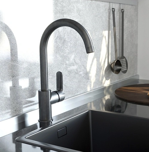 Смеситель для кухни IDDIS Cuba состаренное серебро CU4SBJ0i05