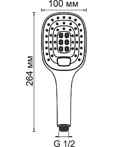 Лейка ручного душа Wasserkraft хром A062 Лейка ручного душа Wasserkraft хром A062, 2