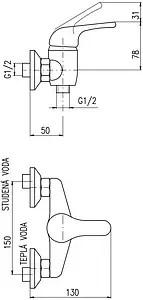 Смеситель для душа Rav Slezak Sazava хром SA080.5 Смеситель для душа Rav Slezak Sazava хром SA080.5, 2