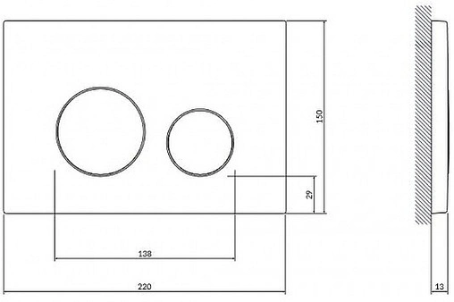 Клавиша смыва для унитаза Cersanit Twins 63523 хром глянцевый