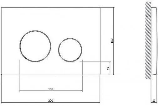 Клавиша смыва для унитаза Cersanit Twins 63535 кнопки/белый матовый, кольца/золото