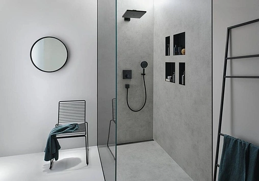 Термостат для 2 потребителей Hansgrohe ShowerSelect шлифованный чёрный хром 15763340
