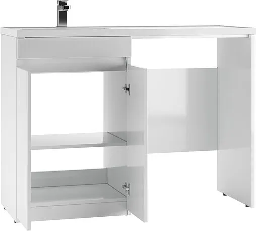 Тумба-умывальник напольный, над стиральной машиной Айсберг Норма 120 белый DA1659T+