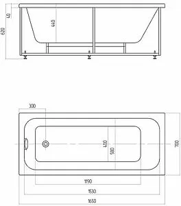 Ванна акриловая Aquatek Мия 165x70 MIY165-0000001 Ванна акриловая Aquatek Мия 165x70 MIY165-0000001, 2