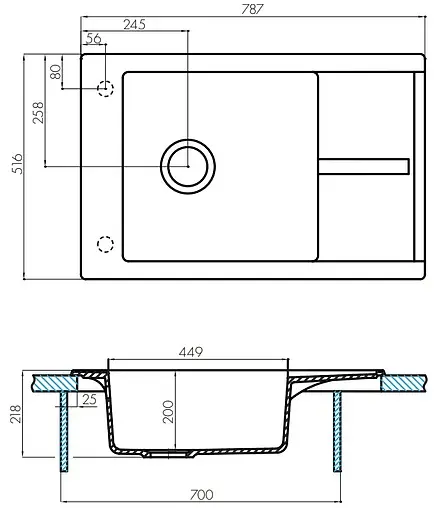 Мойка кухонная Aquaton Делия 78.7 песочный 1A715132DE220 Мойка кухонная Aquaton Делия 78.7 песочный 1A715132DE220