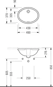Раковина Serel 48 белый 0551 Раковина Serel 48 белый 0551, 2