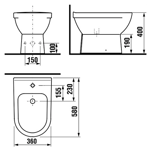 Биде напольное Jika Mio белый 8.3271.2.000.304.1