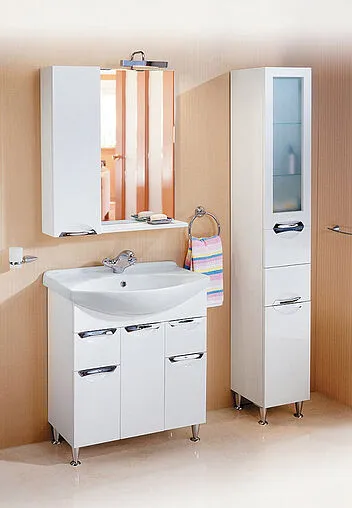 Шкаф-зеркало Aqwella Line 75 L белый Li.02.07