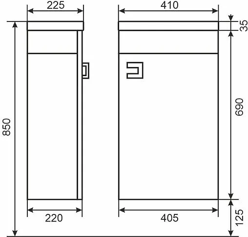 Тумба-умывальник подвесная Uperwood UPD Vizo 40 белый 291020251
