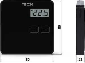 Проводной комнатный двухпозиционный регулятор котла TECH ST-294 v1 черный WG.11.0459, 2