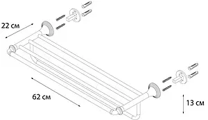 Полка для полотенец Fixsen Luksor чёрный/золото FX-71615B Полка для полотенец Fixsen Luksor чёрный/золото FX-71615B, 3