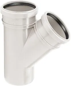 Тройник внутренний бесшумный D=110x50мм Угол 45° Uponor Decibel 1000215 Тройник внутренний бесшумный D=110x50мм Угол 45° Uponor Decibel 1000215, 1