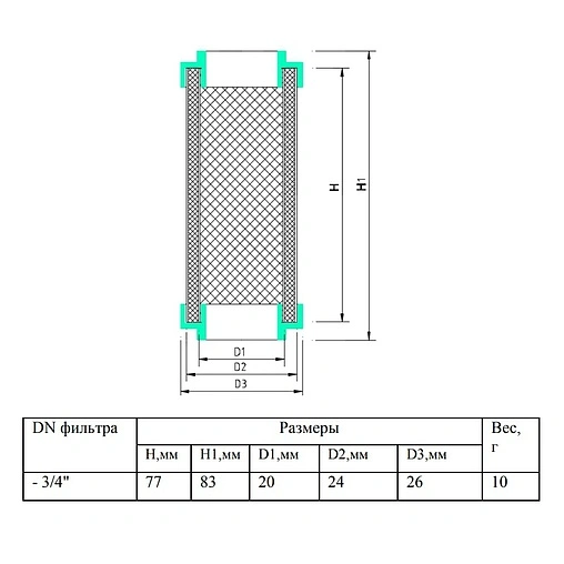 Сетка сменная для фильтров Valtec VT.0117.N.05