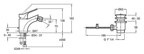 Смеситель для биде Jacob Delafon Brive хром E75763-CP Смеситель для биде Jacob Delafon Brive хром E75763-CP