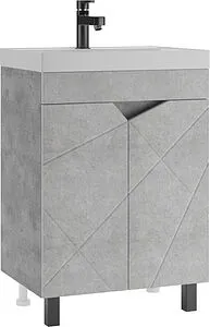 Тумба под умывальник напольный Домино Vector 60 метрополитан грей/бетон серый DV6612T, 1
