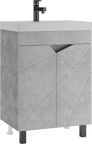 Тумба под умывальник напольная Домино Vector 60 метрополитан грей/бетон серый DV6612T