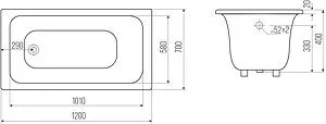 Ванна чугунная Goldman Classic 120x70 CL12070 Ванна чугунная Goldman Classic 120x70 CL12070, 2