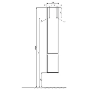 Шкаф-пенал подвесной Aquaton Капри 30 L белый 1A230503KP01L Шкаф-пенал подвесной Aquaton Капри 30 L белый 1A230503KP01L, 2