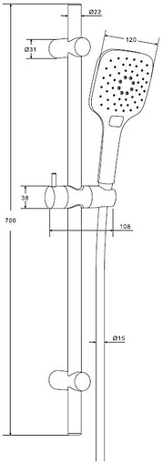 Душевая стойка Damixa Origin Evo хром 918200000