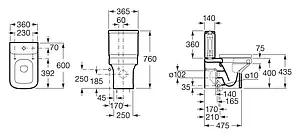 Унитаз-компакт Roca Dama-N белый 34278W000+341784000 Унитаз-компакт Roca Dama-N белый 34278W000+341784000, 2